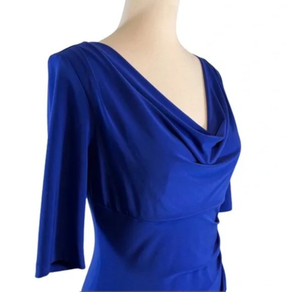 Ralph Lauren Cowl Neck Dress Side Drape Rouching Size 2 - Picture 8 of 17